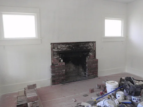 Photo of renewed fireplace in recently purchased house