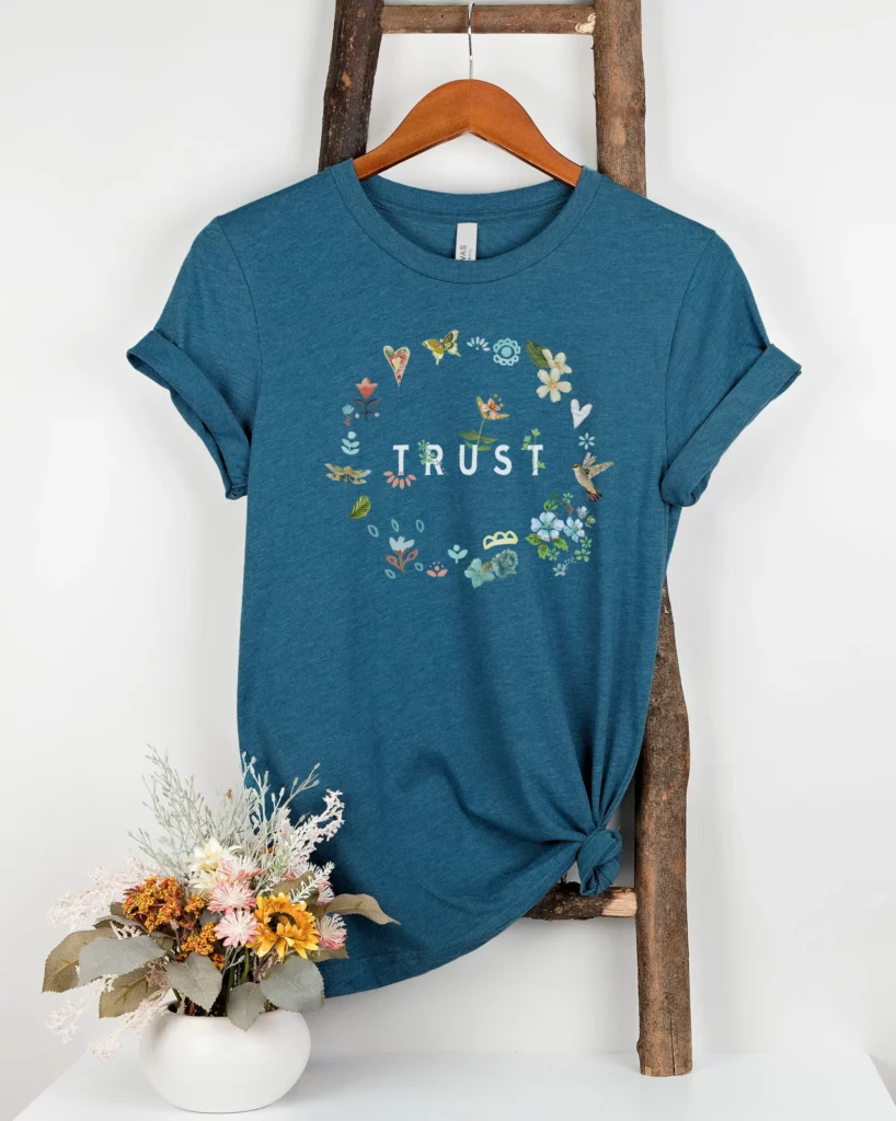 Heather teal Bella Canvas 3001 Rustic Spring shirt