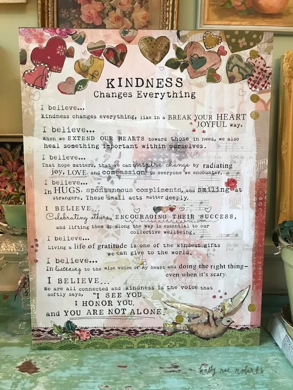 Canvas with text 'Kindness Changes Everything'