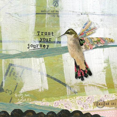 Kelly Rae Roberts' matted, signed print 'Trust Your Journey'
