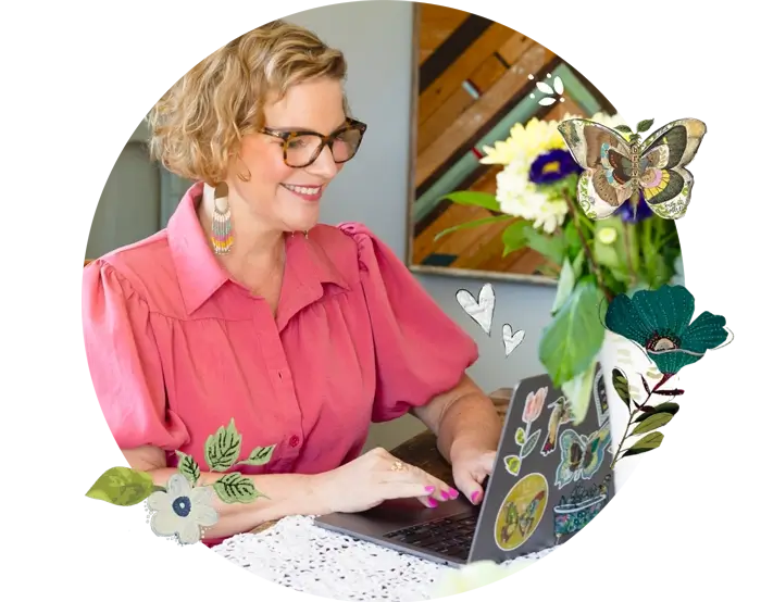 celebrate-and-share Kelly Rae on Computer