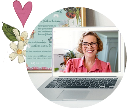 Kelly Rae in laptop screen