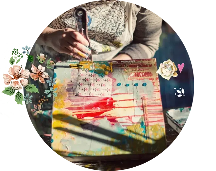 creating-side-by-side Kelly Rae's Painting