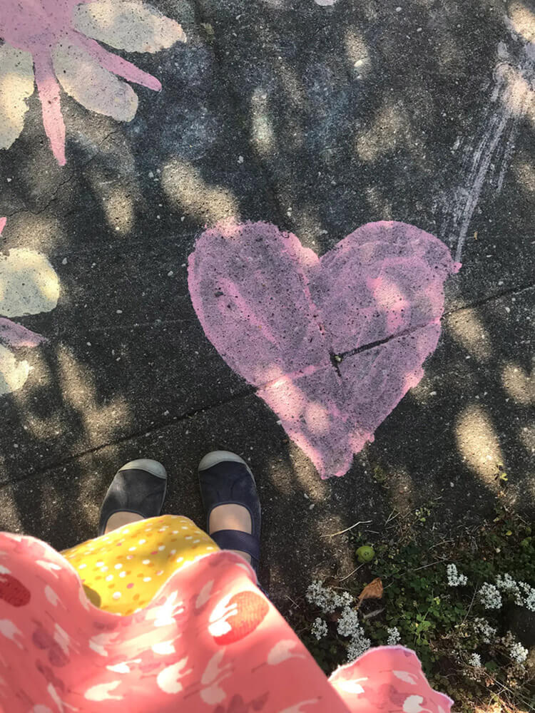 sidewalk heart art
