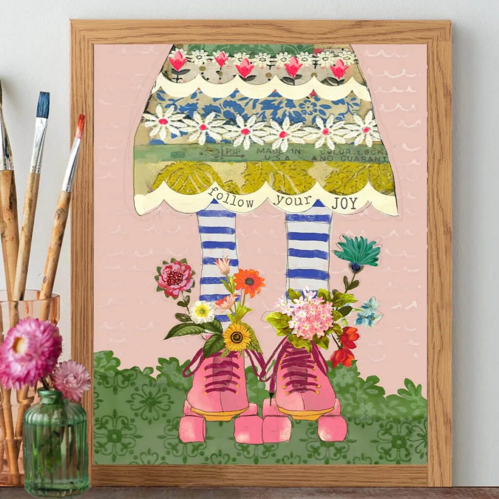 Follow Your Joy Print by mixed media artist Kelly Rae Roberts