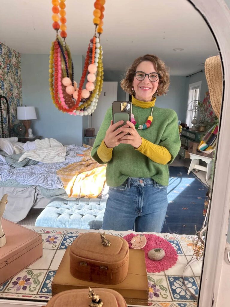 Kelly Rae Roberts wearing her joy