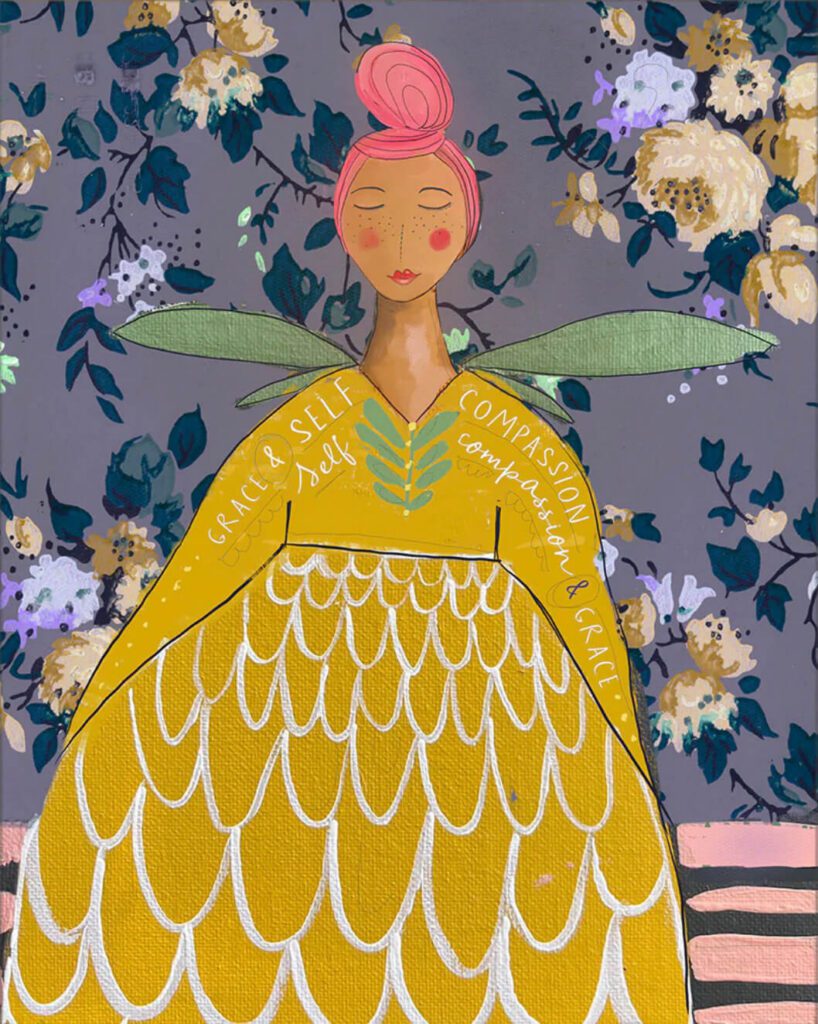 Grace & Self-Compassion Print by mixed media artist Kelly Rae Roberts